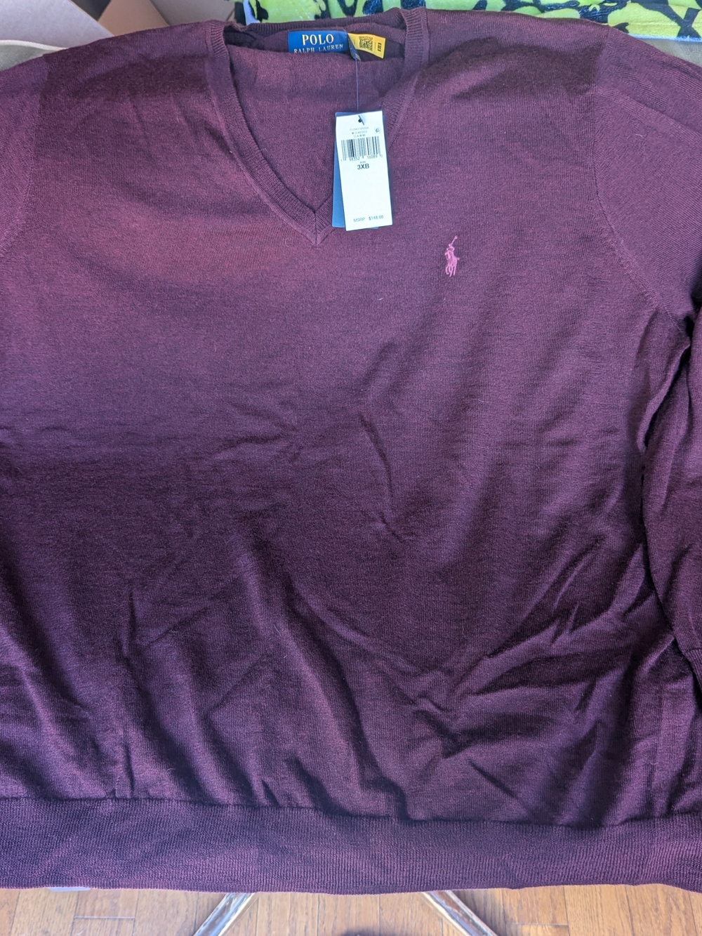 Polo by Ralph Lauren Men's V-Neck Sweater - Classic Wine